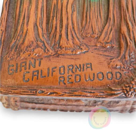 VTG ANCO Redwood Ashtray Cigarette Box Mid Century Resin Bakelite Kitschy - Picture 9 of 16